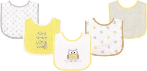 Vista 20 de Luvable Friends Baby Cotton Terry Drooler Bibs with PEVA Back, Transportation, One
