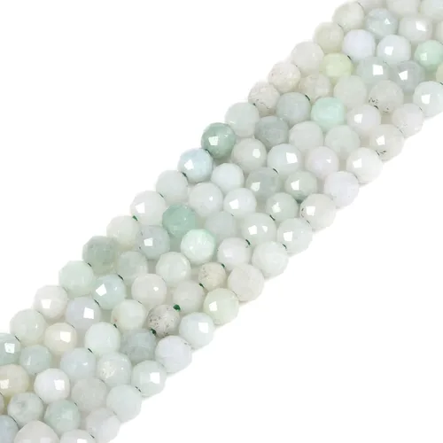 Vista 47 de Cuentas Redondas Facetadas de Ópalo Verde de 4 mm Sueltas de 16 Pulgadas para Hacer Joyas