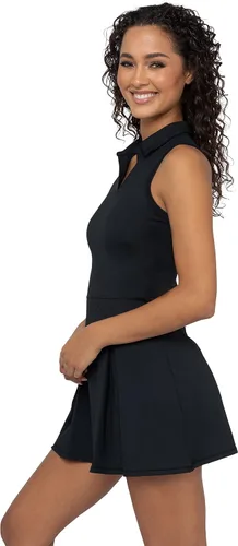 Vista 2 de 90 Degree By Reflex Vestido de tenis plisado con espalda cruzada y cuello