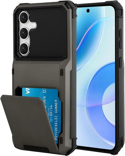 Vista 59 de Funda tipo cartera para Samsung Galaxy S22 con ranura para 2 tarjetas de crédito Funda a prueba de golpes Hybrid Heavy Duty Protection Armor Funda
