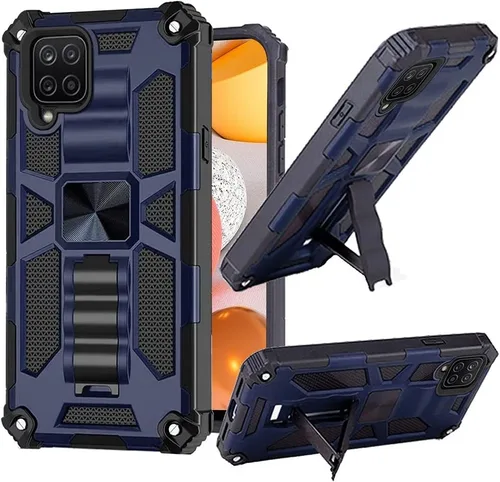 Vista 3 de Funda magnética diseñada para Samsung Galaxy A42 5G con cristal templado, absorción a prueba de golpes, antiarañazos, resistente y duradera
