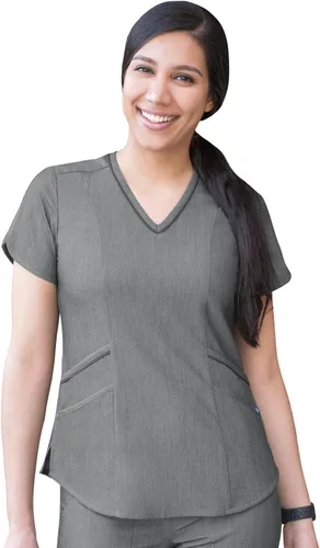 Vista 28 de Adar Pro Scrubs para mujer - Moderno cuello en V Manzana