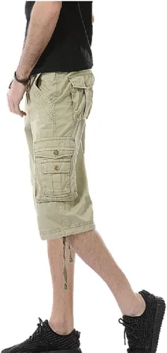 Vista 14 de Leward Pantalones cortos cargo de sarga de algodón para hombre, ligeros para exteriores