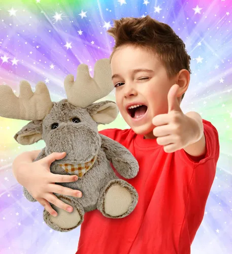 Vista 2 de Puzzled Peluche de alce sentado súper suave, 11 pulgadas