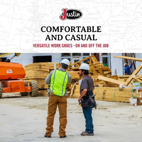 Vista 3 de Justin Cappie - Botas de Trabajo con Punta de Acero para Hombres - Botas Chukka de Cuero de Grano Completo con Puntera Moc con Suela Resistente al