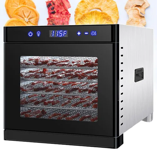 Vista 9 de Food Dehydrator Machine, 6 Stainless Steel Trays, 700W Electric Food Dryer with Adjustable Temperature & 24-Hour Timer, for Jerky, Meat, Fruit Silver