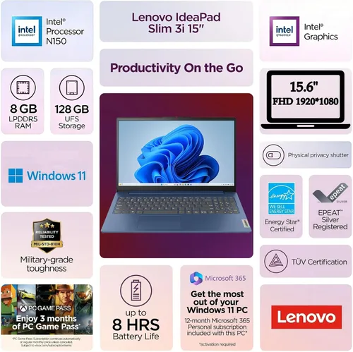Vista 2 de Lenovo Portátil empresarial de 16", 32 GB de RAM, SSD de 1 TB, Intel 8-Core
