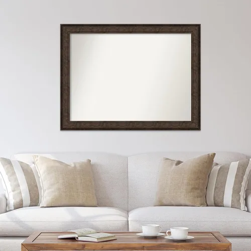 Vista 149 de Amanti Art Espejo de pared personalizado no biselado (25 x 25 pulgadas), marco de bronce acentuado, varios tamaños personalizados, espejo de baño