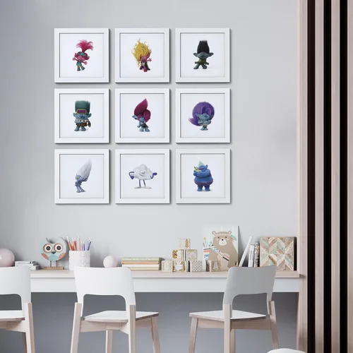 Vista 7 de Trends International Gallery Pops Trolls Band Together - Póster de pared de Bruce, 12.00 x 12.00 pulgadas, versión de marco blanco