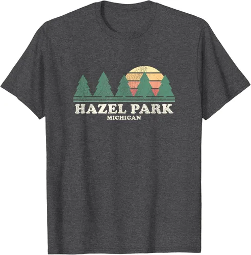 Vista 25 de Hazel Park MI - Camiseta vintage con diseño retro de los años 70, Azul / Patchwork, S