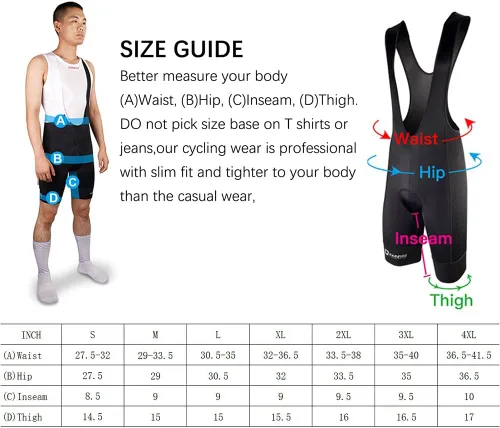 Vista 5 de Pantalones cortos de ciclismo de 6 horas y 500 KM, pantalones cortos de ciclismo con relleno de gel 3D para hombre, mallas de ciclismo a prueba