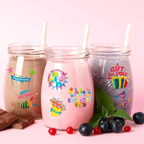 Vista 5 de Containlol 6 hojas de calcomanías de feliz cumpleaños para niños, niñas y adultos, tarjetas adhesivas para álbumes de recortes, calcomanías