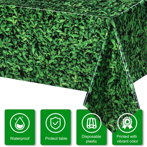 Vista 4 de Tatuo 1 Piezas Telón de Fondo de Hojas Verdes Jumbo para Fotografía Hoja 3D Impermeable Hojas de Árbol Fondo Accesorio para Cabina de Fotos Manteles