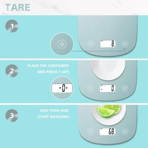 Vista 4 de Báscula digital de alimentos de 11 lb/0.1 oz, báscula digital de cocina Can measure in grams and ounces, used for baking and meal prep, 6
