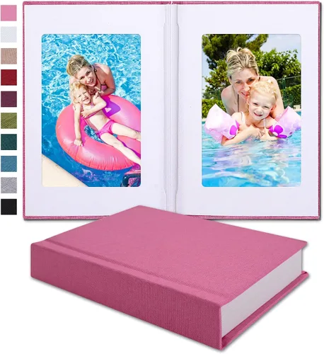 Vista 13 de Pssoss Álbum de fotos pequeño de 4 x 6 pulgadas con espacio de escritura con capacidad para 20 fotos, ideal para álbum temático de boda y álbum