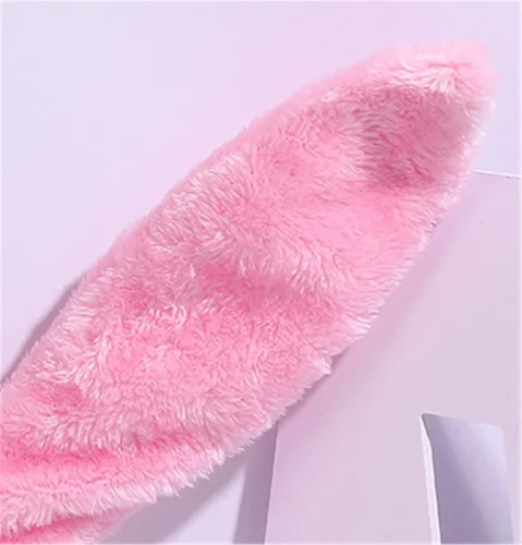 Vista 5 de JOYVIP Diadema de orejas de conejo de Pascua con orejas de conejo de peluche para fiesta de cosplay