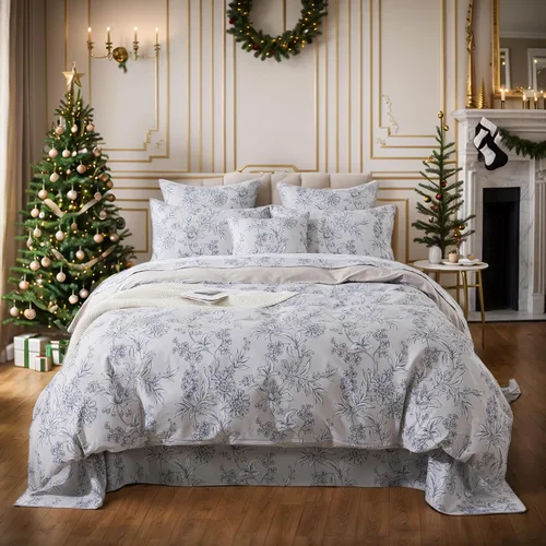 Vista 25 de FADFAY Juego de funda de edredón con estampado floral de roseta, juego de ropa de cama de encaje con volantes para niñas, 3 piezas