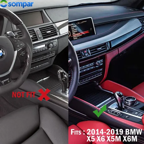 Vista 3 de Osompar Bandeja Portavasos de Consola Central con Cubierta de Persiana Enrollable Compatible con BMW X5 F15 X5M F85 F15 2014-2018 BMW X6 F16 X6M F86