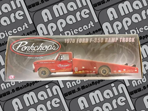 Vista 7 de 1970 F-350 Rampa Camión Rojo Imprimación (Roja) Cartilla de Cerkchop's Chop Shop 1/18 Modelo fundido a troquel por Acme A1801416