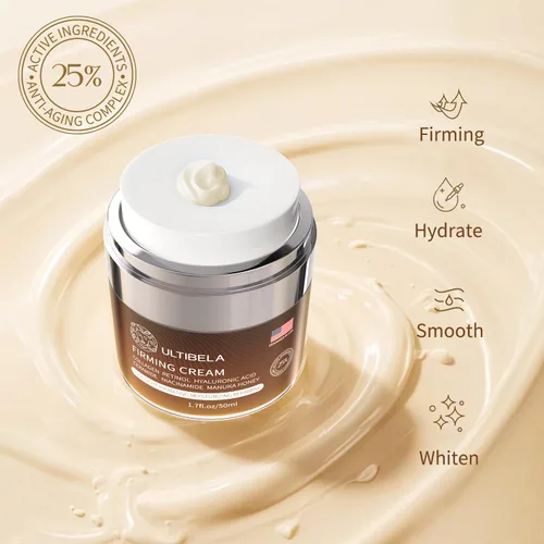 Vista 2 de Crema para tensar y levantar el cuello, crema reafirmante de hidratación profunda para el cuello con retinol, colágeno y miel, hidratante