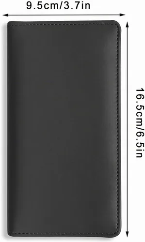 Vista 2 de Sanlykate Funda de libro de cheques de cuero para hombres y mujeres, estuche de libro de cheques con bloqueo RFID con tarjetero y divisor gratuito
