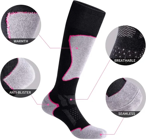 Vista 3 de Paquete de 23 calcetines de esquí para mujer, para esquí, snowboard, calcetines térmicos cálidos de invierno