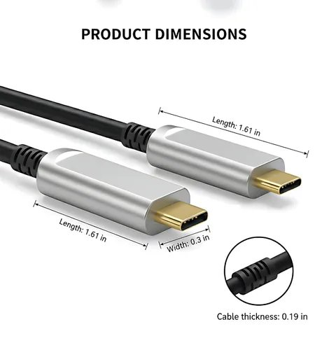 Vista 7 de Cable de fibra óptica USB A a USB C de 33 pies, cable óptico activo USB 3.2 Gen2 de 10 Gbps, Plug & Play, no requiere controlador, cero