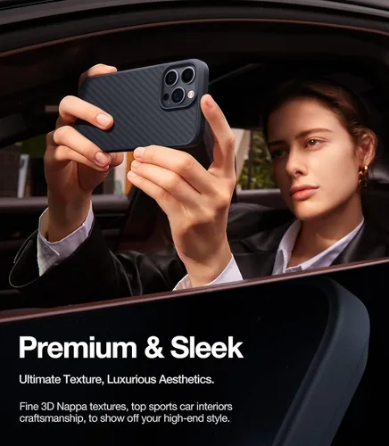 Vista 4 de Funda diseñada a prueba de golpes para iPhone 14 Pro Max, protección contra caídas de grado militar, a prueba de golpes, color negro, parte trasera