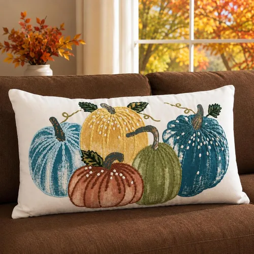 Vista 8 de Folkulture Fall Pillow Covers 18x18, Outdoor Throw Pillows, Autumn Décor