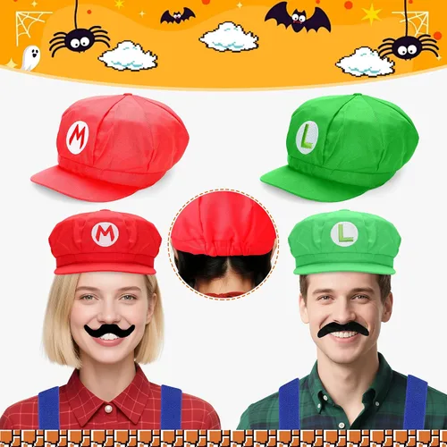 Vista 3 de Accesorios de disfraz de Halloween para mujeres adultas, disfraz de Halloween 2025 con sombreros, guantes, tirantes, botones, bigotes, divertidos
