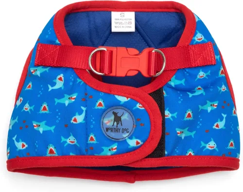 Vista 13 de THE WORTHY DOG Easy Step-in Mesh Harness for Small Dogs, Red Be Mine - Rojo