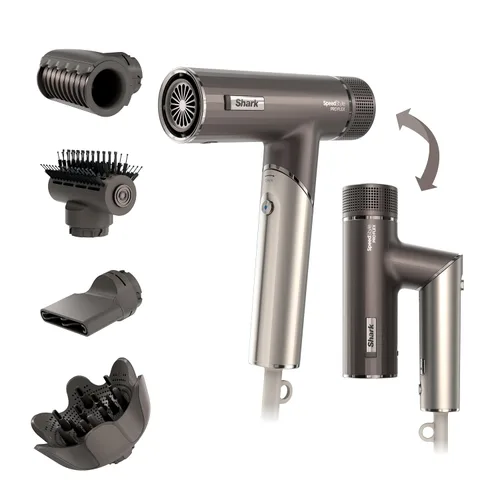 Vista 16 de Shark SpeedStyle Pro Flex HD543PL - Sistema de secador de pelo de alta velocidad de rendimiento profesional con protector de cuero cabelludo