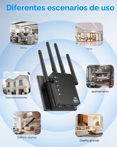 Vista 6 de Amplificador de señal WiFi para el hogar, extensor WiFi, largo alcance de hasta 12880 pies cuadrados y 105 dispositivos, extensor de Internet