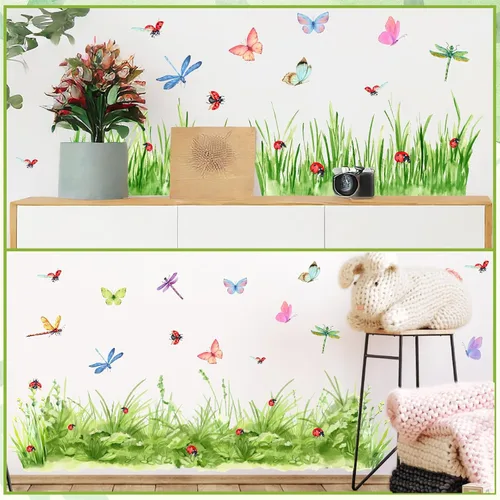 Vista 10 de Calcomanías de pared de bayas rojas, calcomanías de pared de frutas pequeñas, calcomanías de pared lindas calcomanías de frutas de verano