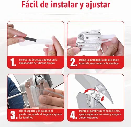 Vista 6 de Goldfire Extensión Universal de Parabrisas de Motocicleta Parabrisas Extendido Deflector Extensión de Parabrisas de Motocicleta Deflector de Viento