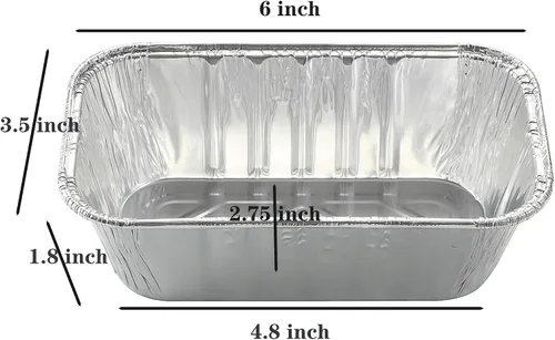 Vista 2 de Waytiffer (Paquete de 50) Mini Moldes para Pan de 1 Libra de Servicio Pesado Desechables de Papel de Aluminio Moldes para Pan Tamaño Estándar 6" X
