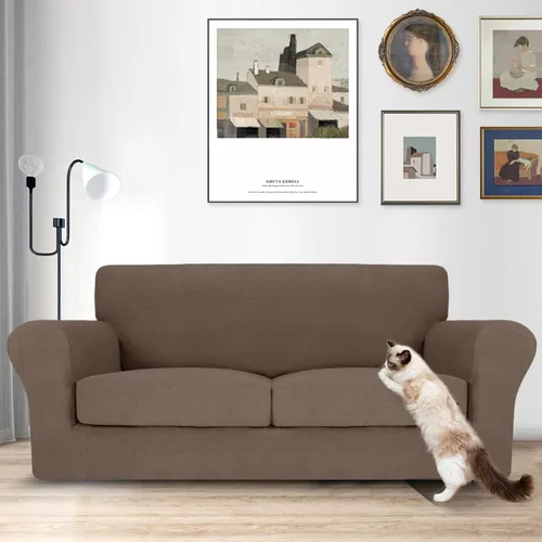 Vista 122 de MAXIJIN 2 piezas de fundas para silla con brazos, funda para silla de sofá para sala de estar, funda elástica para perros para una silla con 1 cojín