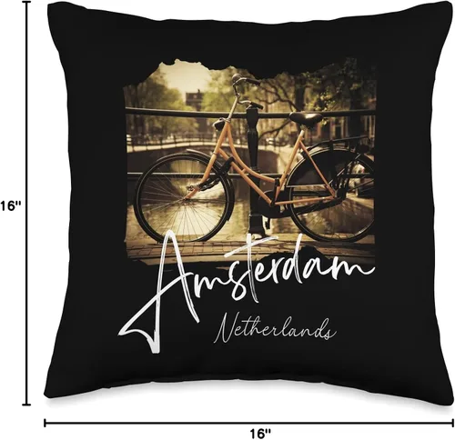 Vista 4 de Amsterdam Souvenirs Store Retro Design-Países Bajos/Holanda-Amsterdam, 16 x 16 pulgadas, multicolor