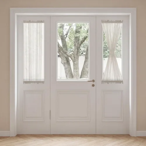Vista 47 de H. Versailtex Lino Natural y Poly semi-láminas Premium suaves y ricos materiales paneles de cortina con abrazadera ajustable para patio Gris