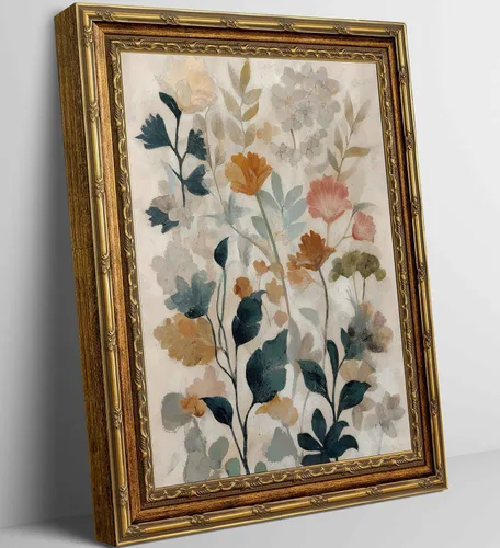 Vista 19 de Lienzo enmarcado en oro, bosque de sol, arte de pared, textura 3D, impresionista, paisaje, decoración, imagen, primavera, verano, naturaleza