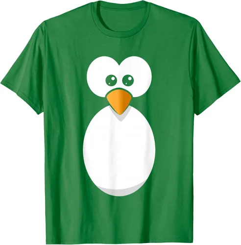 Vista 54 de Camiseta divertida con diseño de cara de pingüino o disfraz fácil, color negro, talla S