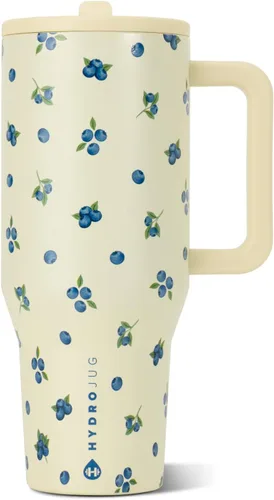 Vista 26 de HydroJug Traveler - Botella de agua de 40 onzas con asa y pajita abatible - Cabe en portavasos, vaso resistente a fugas - Reutilizable, aislado