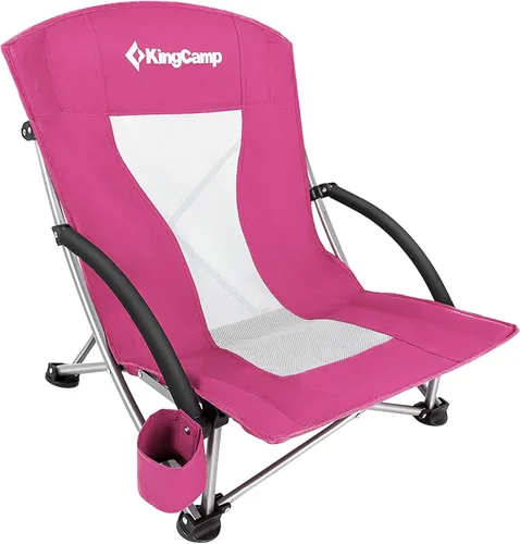 Vista 11 de KingCamp Paquete de 2 sillas de playa ligeras y plegables con respaldo alto con soporte para tazas, bolsa de almohada para acampar al aire libre