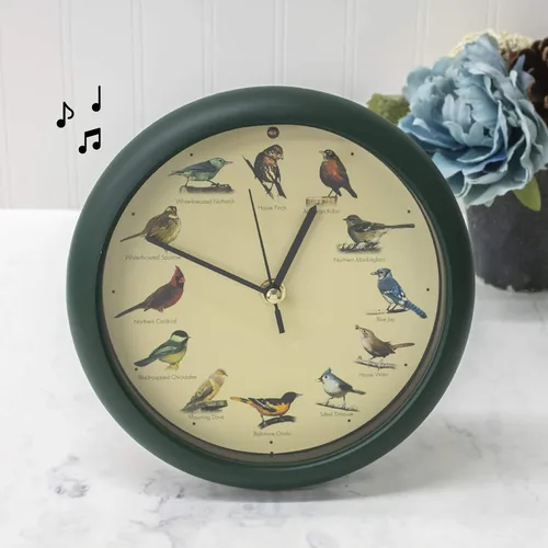 Vista 7 de Mark Feldstein, The Original Singing Bird Clock, 8 pulgadas, verde