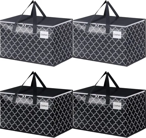 Vista 15 de Bolsas de mudanza extra grandes, bolsas de almacenamiento resistentes con cremallera superior y asas resistentes, suministros de mudanza