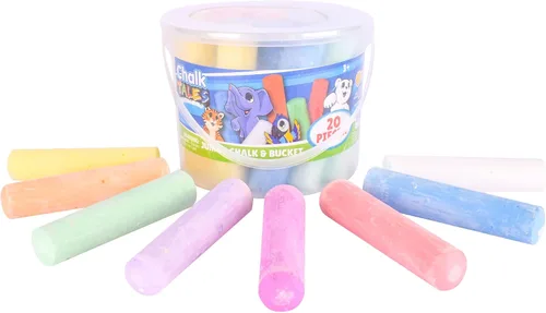 Vista 7 de Sunny Days Entertainment Juego de tizas para acera para niños con almacenamiento, lavable, de colores gigantes para jugar al aire libre y arte
