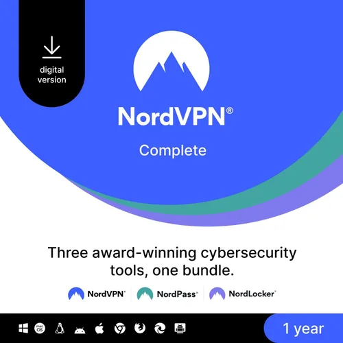 Vista 25 de NordVPN Plus, 10 Devices, 1-Year, VPN & Password Manager Software Bundle, Digital Code