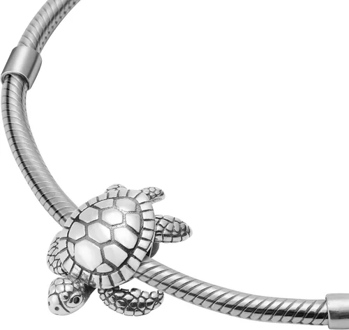 Vista 4 de Realista bebé tortuga 925 plata esterlina encanto grano para pandora y pulseras de encanto similares o collares, Plata, No es una piedra preciosa