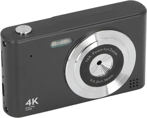 Vista 2 de Cámara digital HD Vintage 4K 2.4in 48MP 16X Zoom sin vibración para fotografía, grabación de video, viajes (negro)