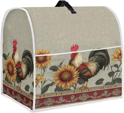 Vista 57 de Cubierta para mezclador de cocina con diseño de flores de pájaros, cubierta para procesador de alimentos con asa superior y bolsillo